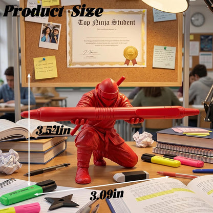 3D Printed Ninja Pen Holder - Cool Ninja Figurine Pen Stand, Decorative Desk Organizer for Office & Home (black)
