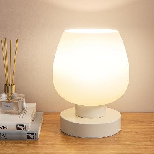 Seealle Small Touch Table Lamp for Nightstand, 3 Way Dimmable Bedside Lamp