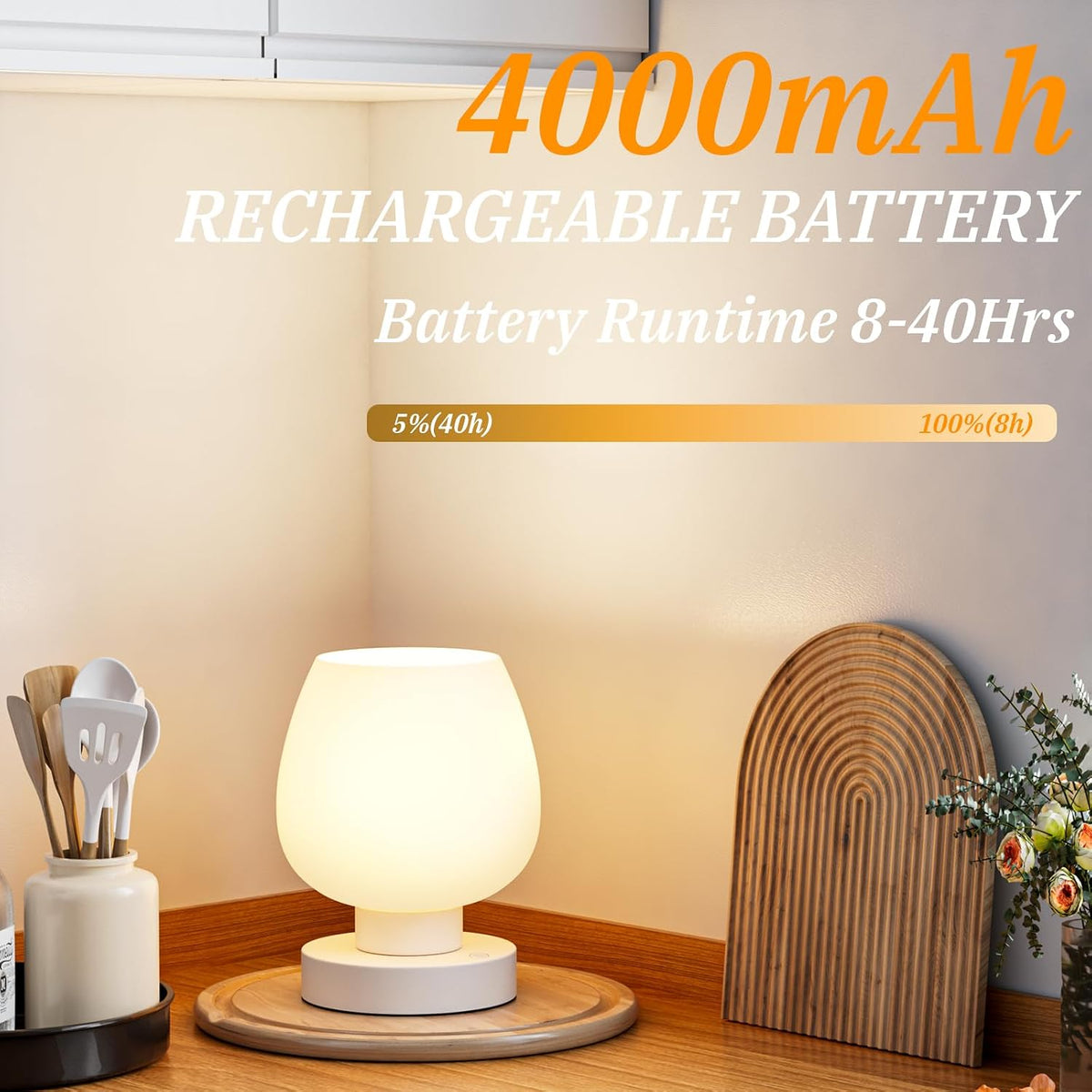 Seealle Small Touch Table Lamp for Nightstand, 3 Way Dimmable Bedside Lamp
