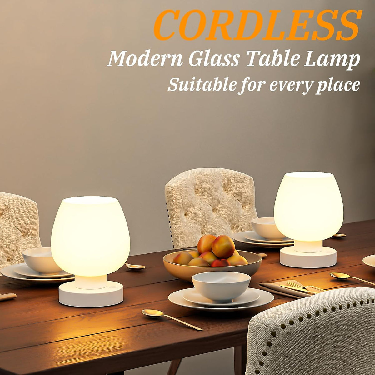 Seealle Small Touch Table Lamp for Nightstand, 3 Way Dimmable Bedside Lamp