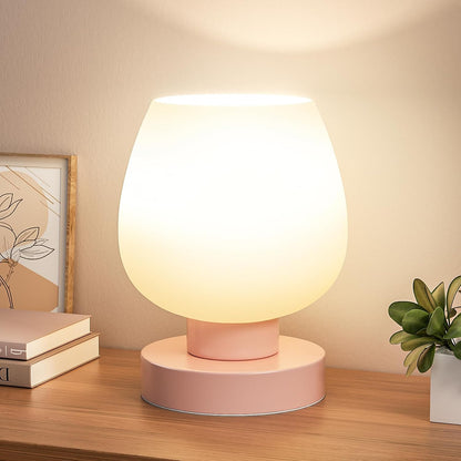 Seealle Small Touch Table Lamp for Nightstand, 3 Way Dimmable Bedside Lamp
