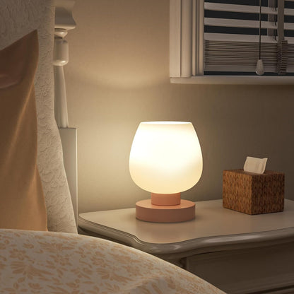 Seealle Small Touch Table Lamp for Nightstand, 3 Way Dimmable Bedside Lamp