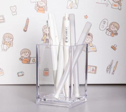 2 Pack Clear Acrylic Pencil Pen Holder Cup, Makeup Brush Holder Acrylic Desk Accessories