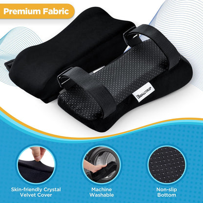 Ergonomic Armrest Pads- Office Chair Arm Rest Cover Pillow - Elbow Support Cushion for Computer, Gaming and Desk Chairs (Set of 2)