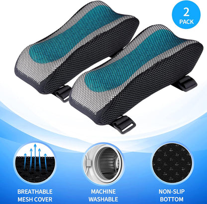 Ergonomic Armrest Pads- Office Chair Arm Rest Cover Pillow - Elbow Support Cushion for Computer, Gaming and Desk Chairs (Set of 2)
