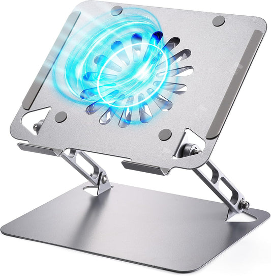 Adjustable Laptop Cooling Pad, 4 USB 3.0 Hubs, 10-16", Silver