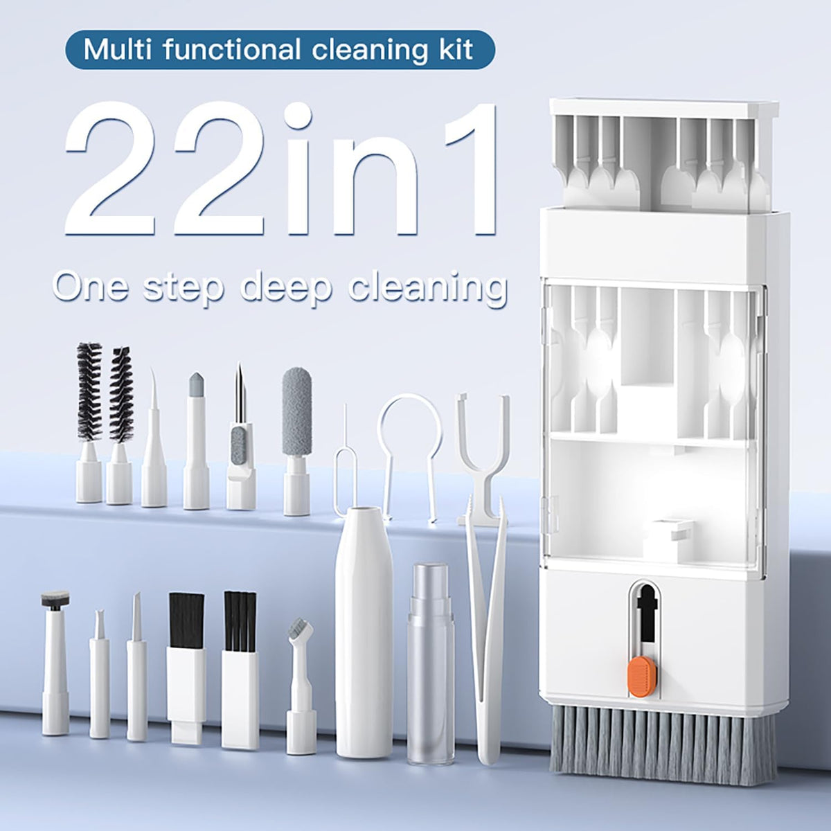 22 in 1 Precision Cleaning Kit – Professional Electronic Device Cleaning Tools for Phone, airPods Headset, Keyboards, Cameras, Laptop & More (Black)