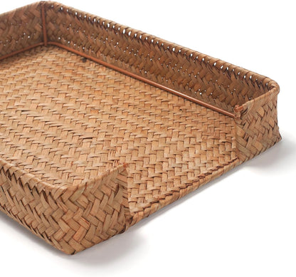 Seagrass Letter Tray for A4 File Woven Desk Tray Organizer for Paper Folder Mail Document Magazine Storage Basket for Office