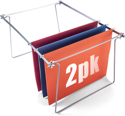 Hanging File Frame, Letter Size, Adjustable 14 to 18-Inches, 2 Count (Pack of 1),Silver, 91990