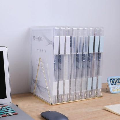12 Pcs Clear A4 File Portable Project Case, Plastic Storage Box for 8.5" x 11" Letter Paper, Scrapbook Paper Storage Boxes Documents Magazines Holder