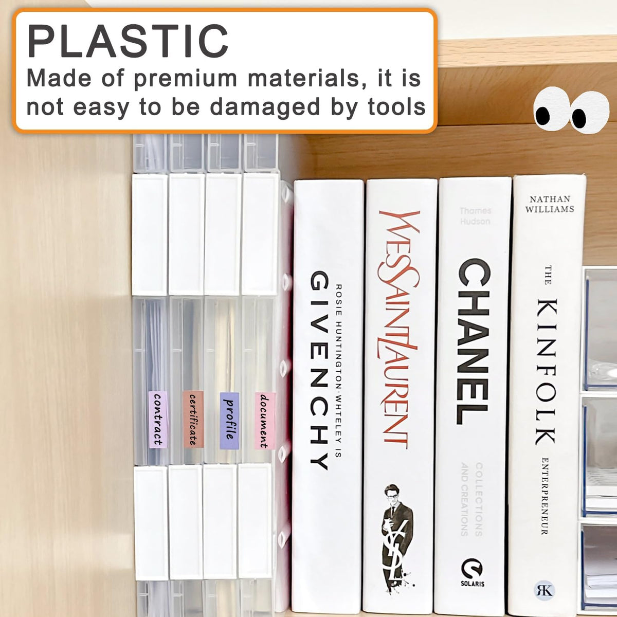 12 Pcs Clear A4 File Portable Project Case, Plastic Storage Box for 8.5" x 11" Letter Paper, Scrapbook Paper Storage Boxes Documents Magazines Holder