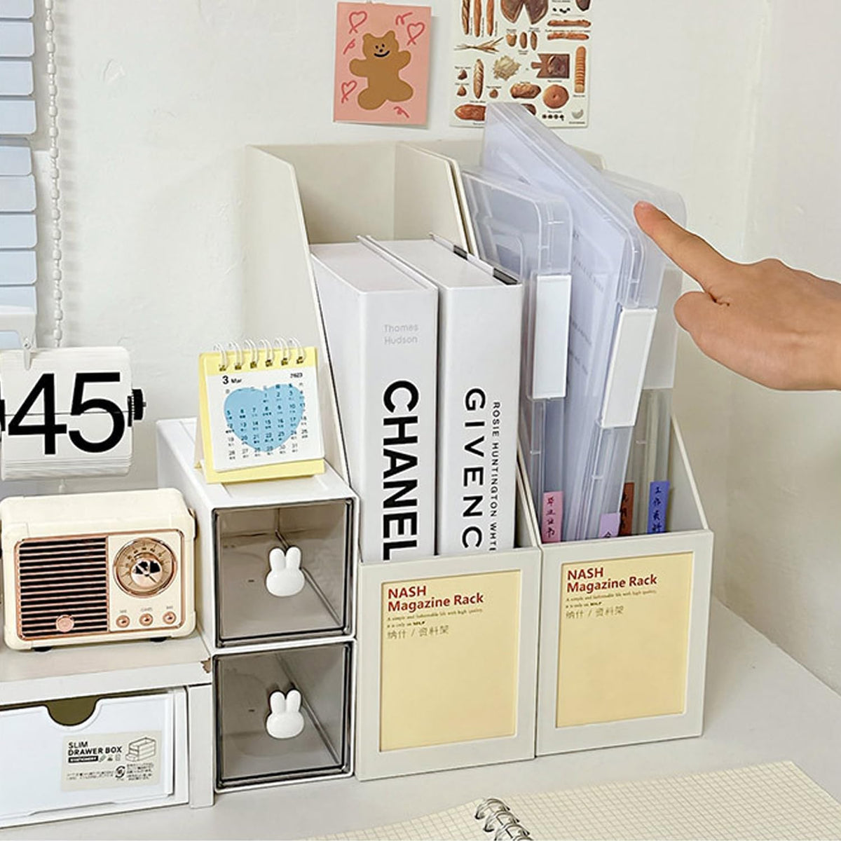 12 Pcs Clear A4 File Portable Project Case, Plastic Storage Box for 8.5" x 11" Letter Paper, Scrapbook Paper Storage Boxes Documents Magazines Holder