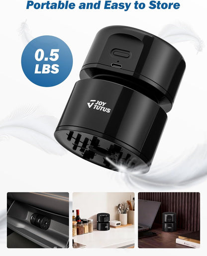 Mini Vacuum Cleaner Desk Vacuum Portable Cordless 360º Rotatable Handheld Vacuum 2 Suction Modes USB for Car/Home/Pet Hair/Office/Desk/Keyboards Black