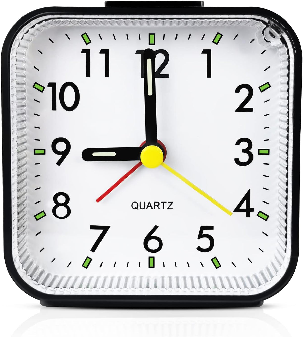 Lamisola Small Analog Travel , Battery Operated Desk Table Shelf Clock for Kids, Quieter Bedside Alarm Clocks for Bedrooms Bathroom Living Room Kitchen, Black