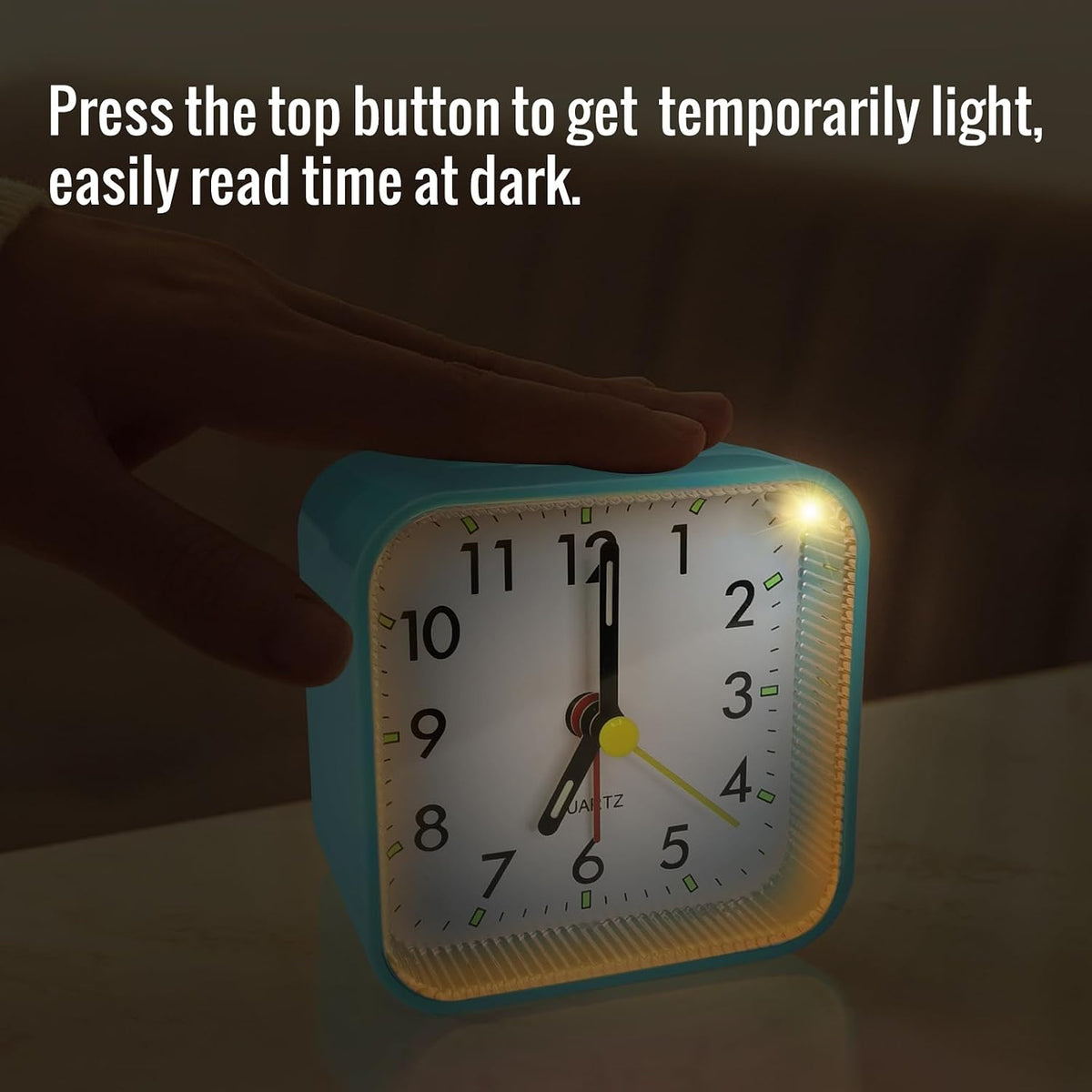 Lamisola Small Analog Travel , Battery Operated Desk Table Shelf Clock for Kids, Quieter Bedside Alarm Clocks for Bedrooms Bathroom Living Room Kitchen, Black