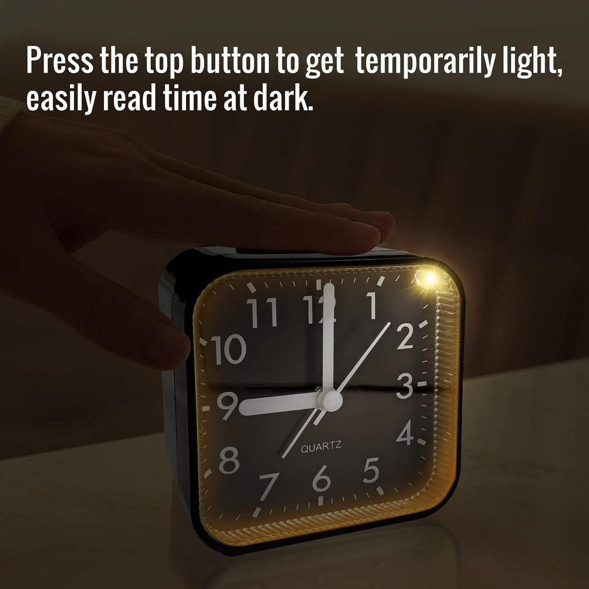 Lamisola Small Analog Travel , Battery Operated Desk Table Shelf Clock for Kids, Quieter Bedside Alarm Clocks for Bedrooms Bathroom Living Room Kitchen, Black