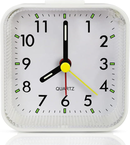 Lamisola Small Analog Travel , Battery Operated Desk Table Shelf Clock for Kids, Quieter Bedside Alarm Clocks for Bedrooms Bathroom Living Room Kitchen, Black