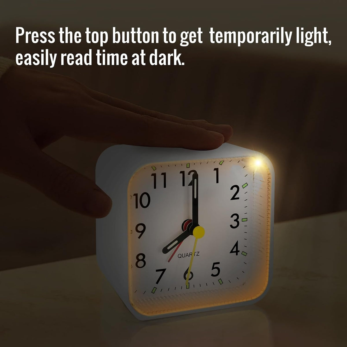 Lamisola Small Analog Travel , Battery Operated Desk Table Shelf Clock for Kids, Quieter Bedside Alarm Clocks for Bedrooms Bathroom Living Room Kitchen, Black