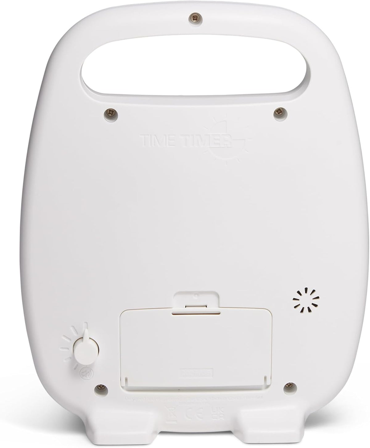 PLUS 5 Minute Desk Visual Timer - Countdown Timer with Portable Handle for Classroom, Office, Homeschooling, Study Tool with Silent Operation (White)