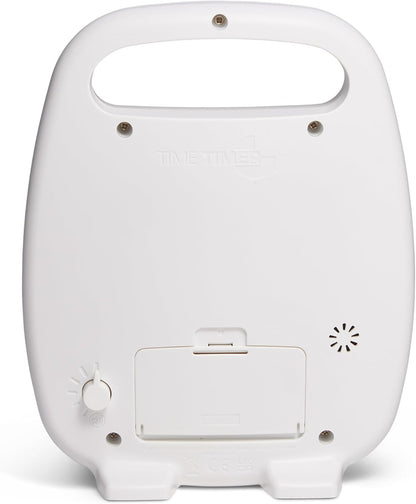 PLUS 5 Minute Desk Visual Timer - Countdown Timer with Portable Handle for Classroom, Office, Homeschooling, Study Tool with Silent Operation (White)