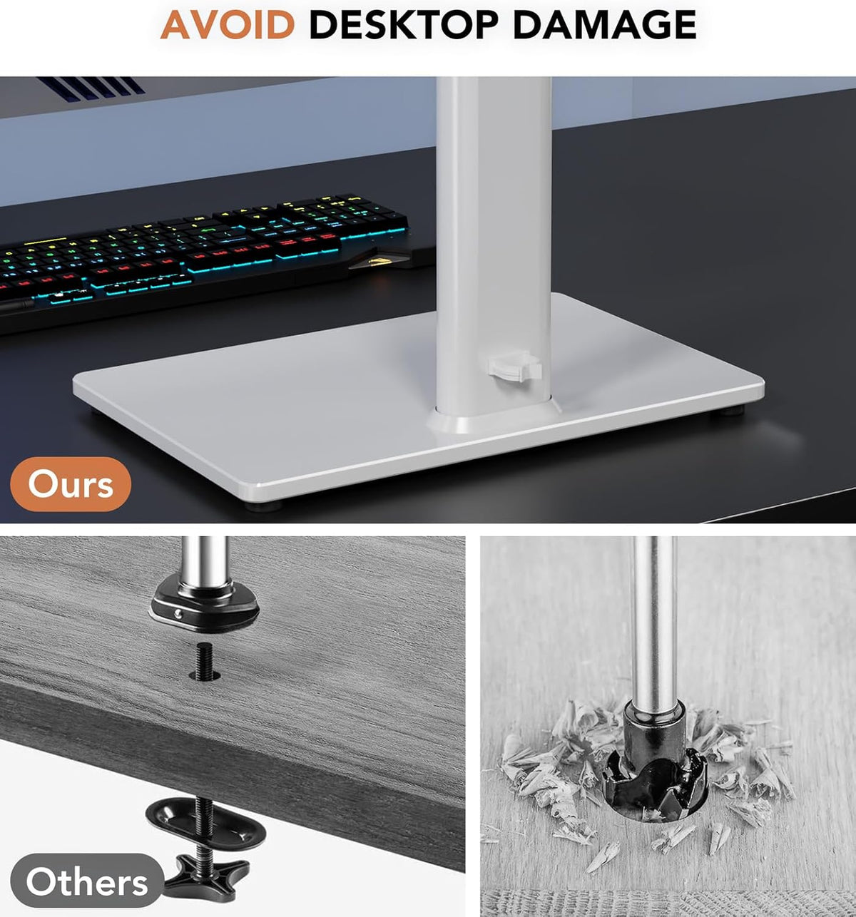 Dual Monitor Stand - Vertical Stack Screen Free-Standing Monitor Riser Fits Two 13 to 34 Inch Screen with Swivel, Tilt, Height Adjustable, Holds One (1) Screen Up to 44Lbs