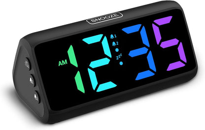 Digital Alarm Clocks for Bedrooms, Loud Alarm Clock with Dual Alarms, Bold Digits, 5 Dimmers, 4 Volumes, Snooze, Bedside Clock for Deep Sleepers Kids Teens Seniors, Plug in Clock, Easy to Set