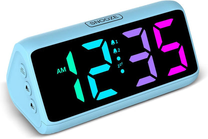 Digital Alarm Clocks for Bedrooms, Loud Alarm Clock with Dual Alarms, Bold Digits, 5 Dimmers, 4 Volumes, Snooze, Bedside Clock for Deep Sleepers Kids Teens Seniors, Plug in Clock, Easy to Set