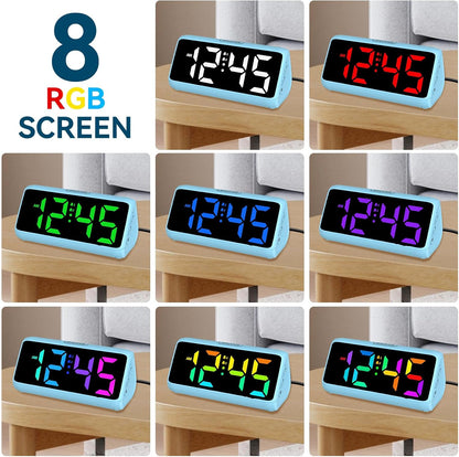 Digital Alarm Clocks for Bedrooms, Loud Alarm Clock with Dual Alarms, Bold Digits, 5 Dimmers, 4 Volumes, Snooze, Bedside Clock for Deep Sleepers Kids Teens Seniors, Plug in Clock, Easy to Set