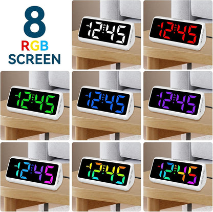 Digital Alarm Clocks for Bedrooms, Loud Alarm Clock with Dual Alarms, Bold Digits, 5 Dimmers, 4 Volumes, Snooze, Bedside Clock for Deep Sleepers Kids Teens Seniors, Plug in Clock, Easy to Set
