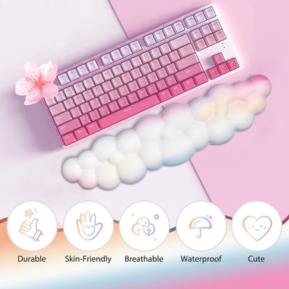 Upgrade Leather Cloud Wrist Rest for Keyboard and Mouse & Cup Pad