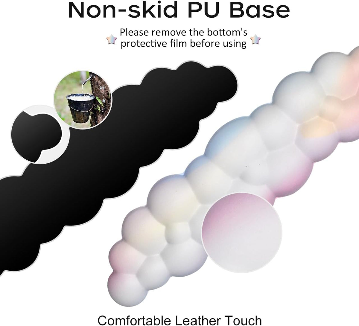 Upgrade Leather Cloud Wrist Rest for Keyboard and Mouse & Cup Pad