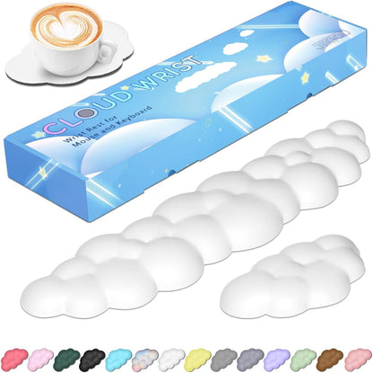 Upgrade Leather Cloud Wrist Rest for Keyboard and Mouse & Cup Pad