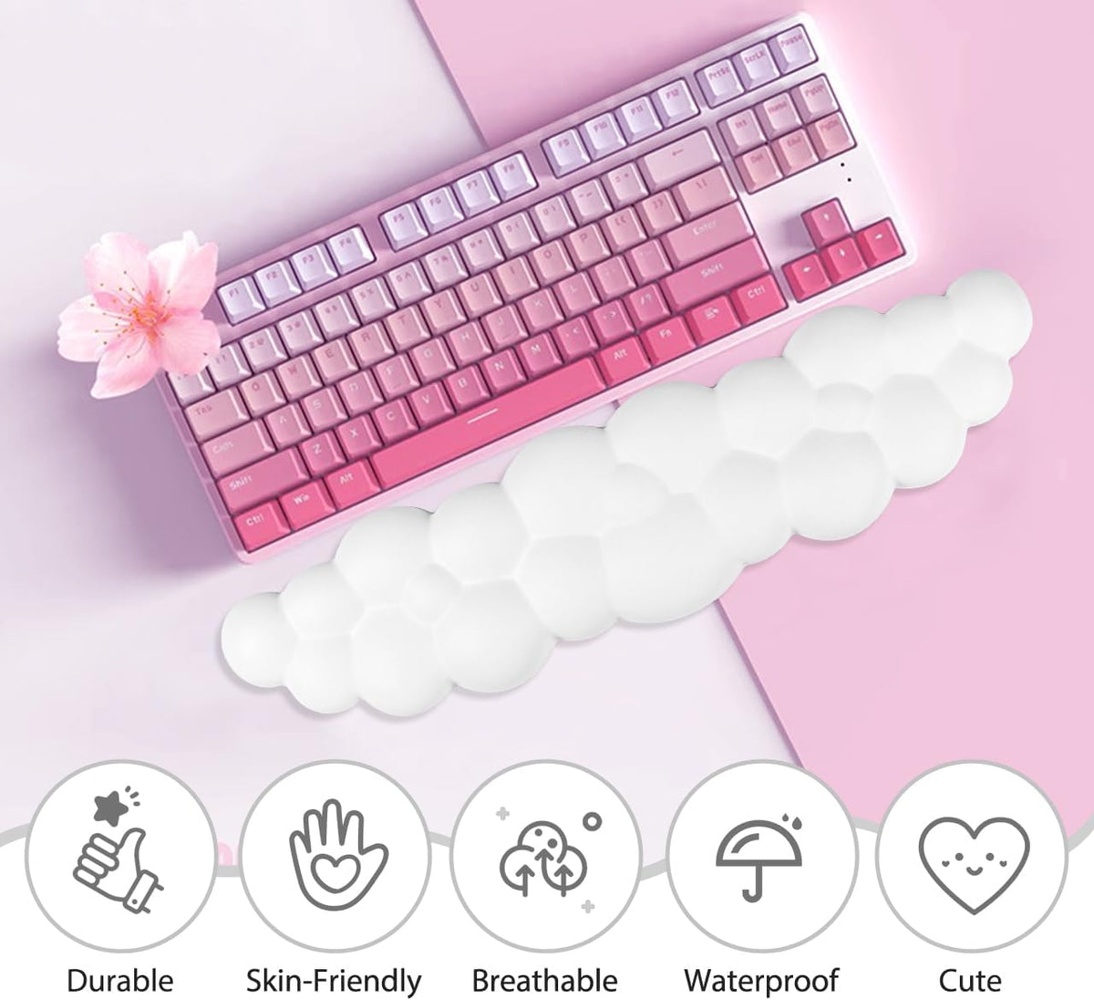 Upgrade Leather Cloud Wrist Rest for Keyboard and Mouse & Cup Pad
