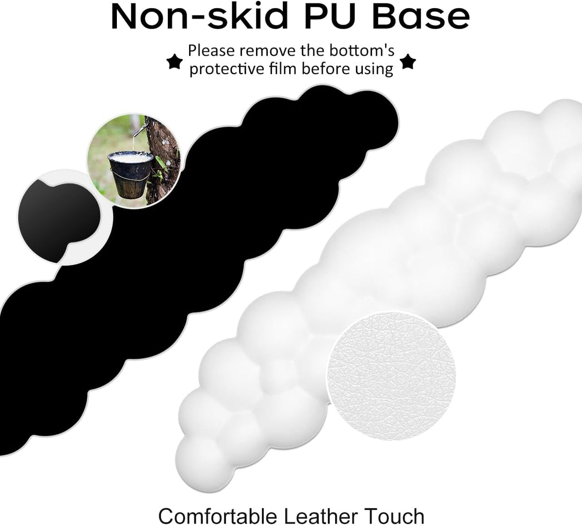 Upgrade Leather Cloud Wrist Rest for Keyboard and Mouse & Cup Pad