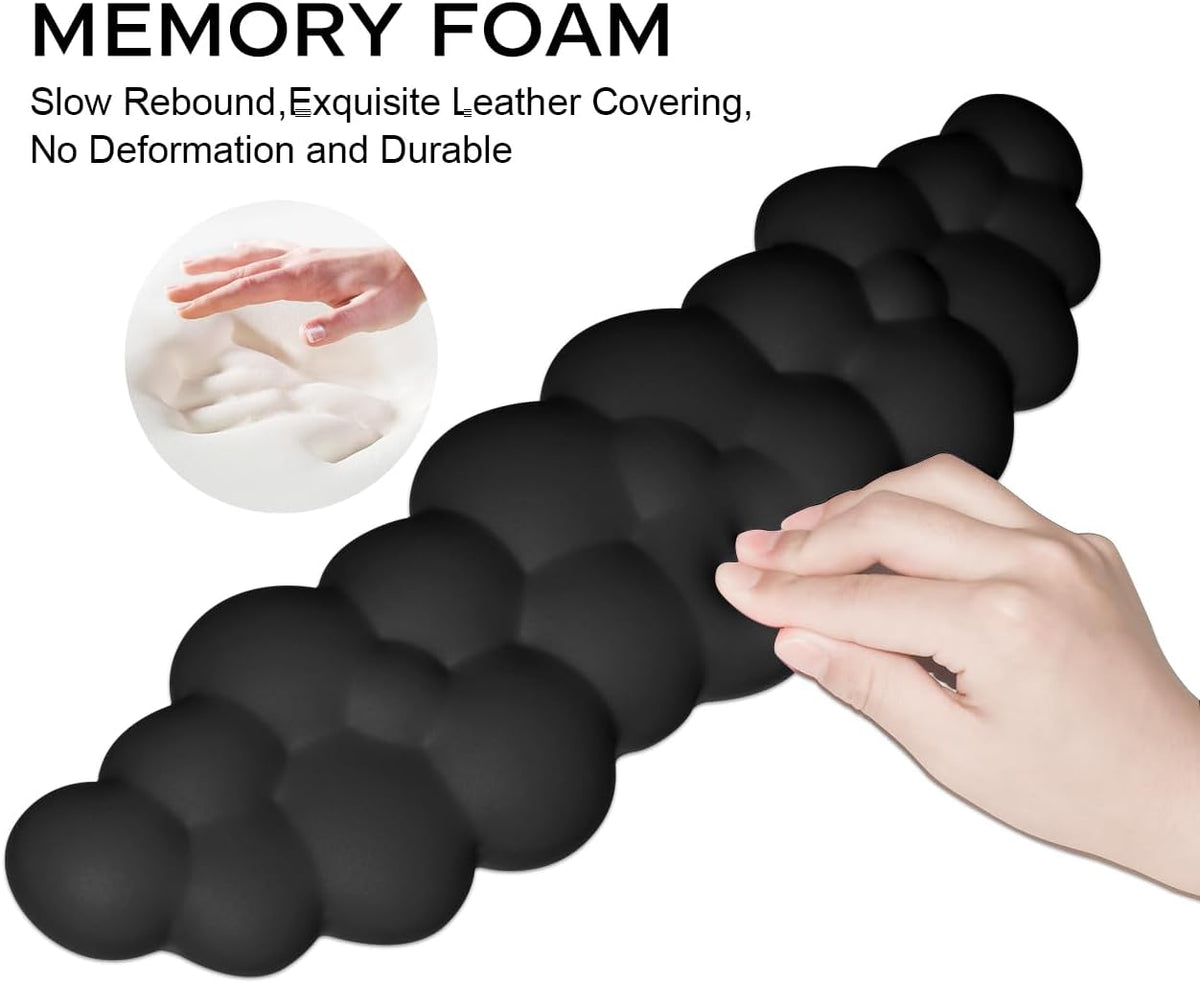 Upgrade Leather Cloud Wrist Rest for Keyboard and Mouse & Cup Pad