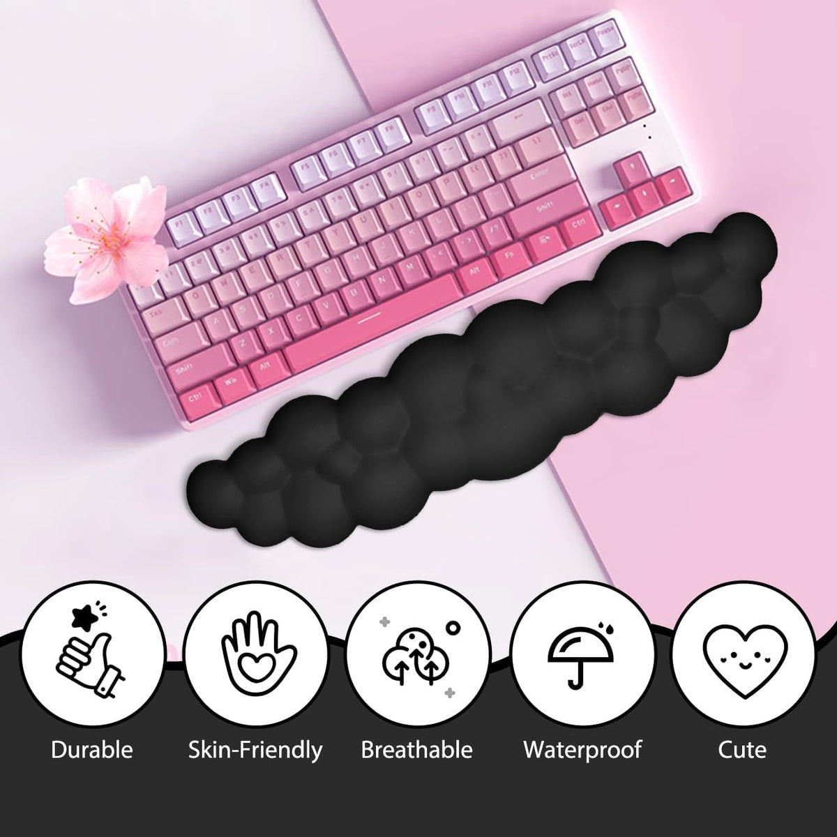 Upgrade Leather Cloud Wrist Rest for Keyboard and Mouse & Cup Pad