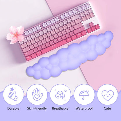 Upgrade Leather Cloud Wrist Rest for Keyboard and Mouse & Cup Pad