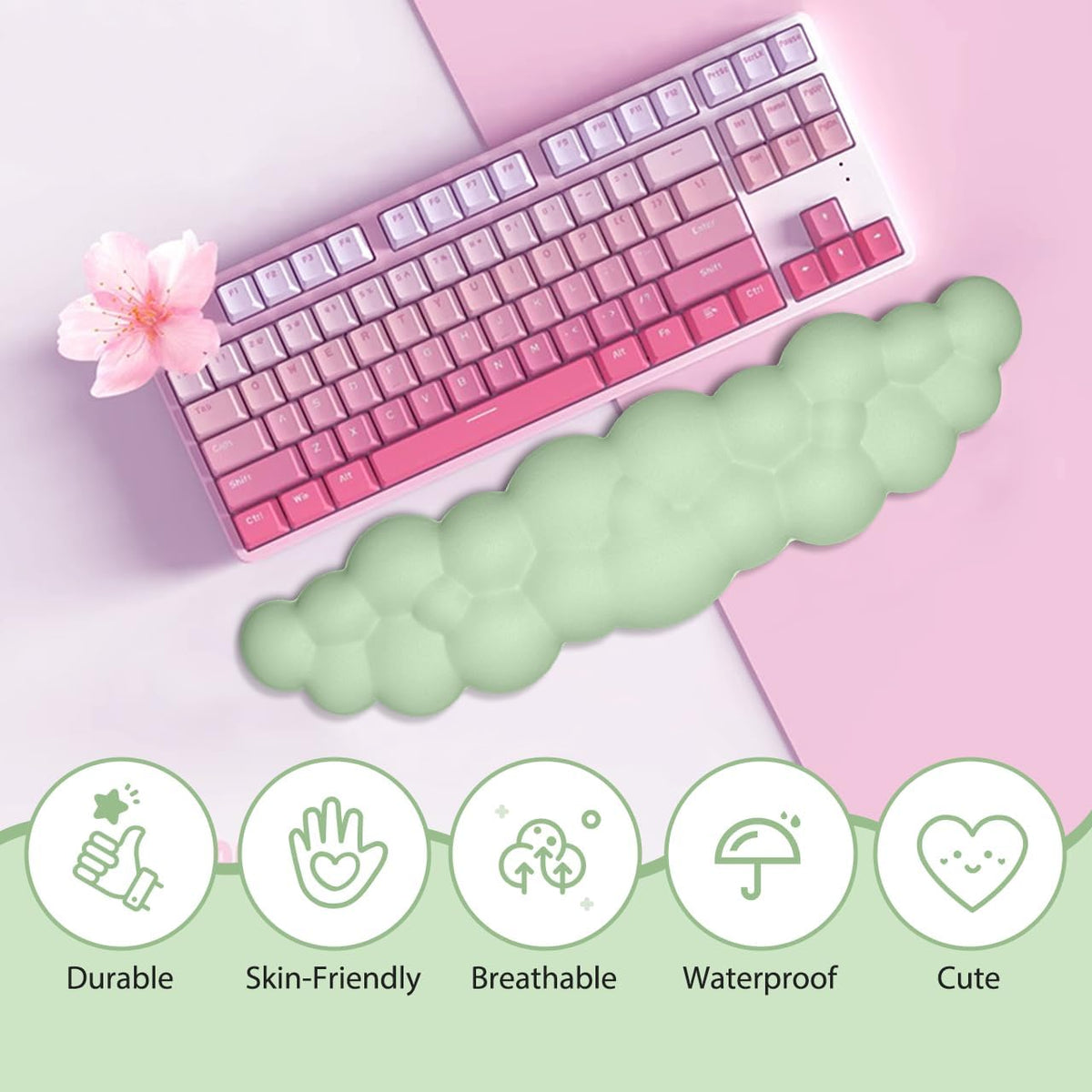 Upgrade Leather Cloud Wrist Rest for Keyboard and Mouse & Cup Pad