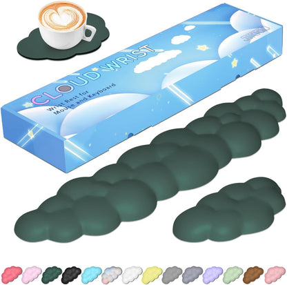 Upgrade Leather Cloud Wrist Rest for Keyboard and Mouse & Cup Pad