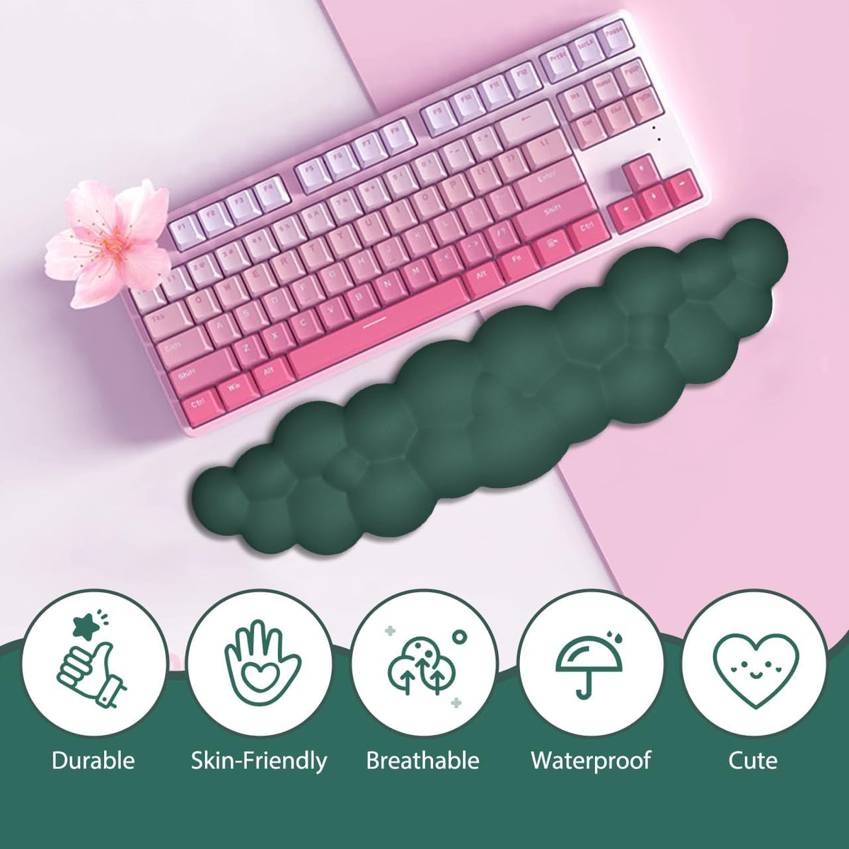 Upgrade Leather Cloud Wrist Rest for Keyboard and Mouse & Cup Pad