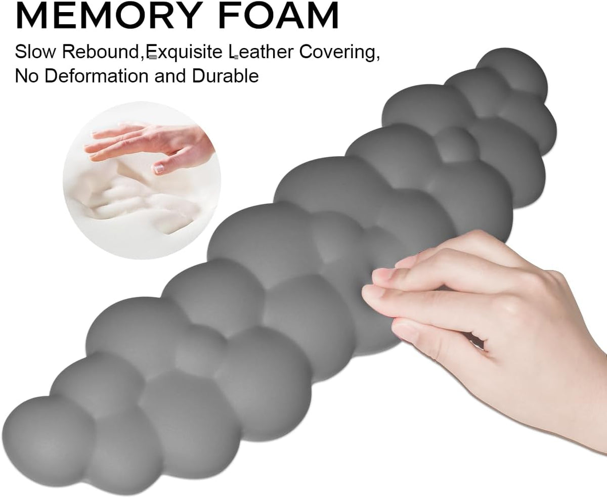 Upgrade Leather Cloud Wrist Rest for Keyboard and Mouse & Cup Pad