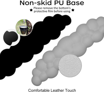 Upgrade Leather Cloud Wrist Rest for Keyboard and Mouse & Cup Pad