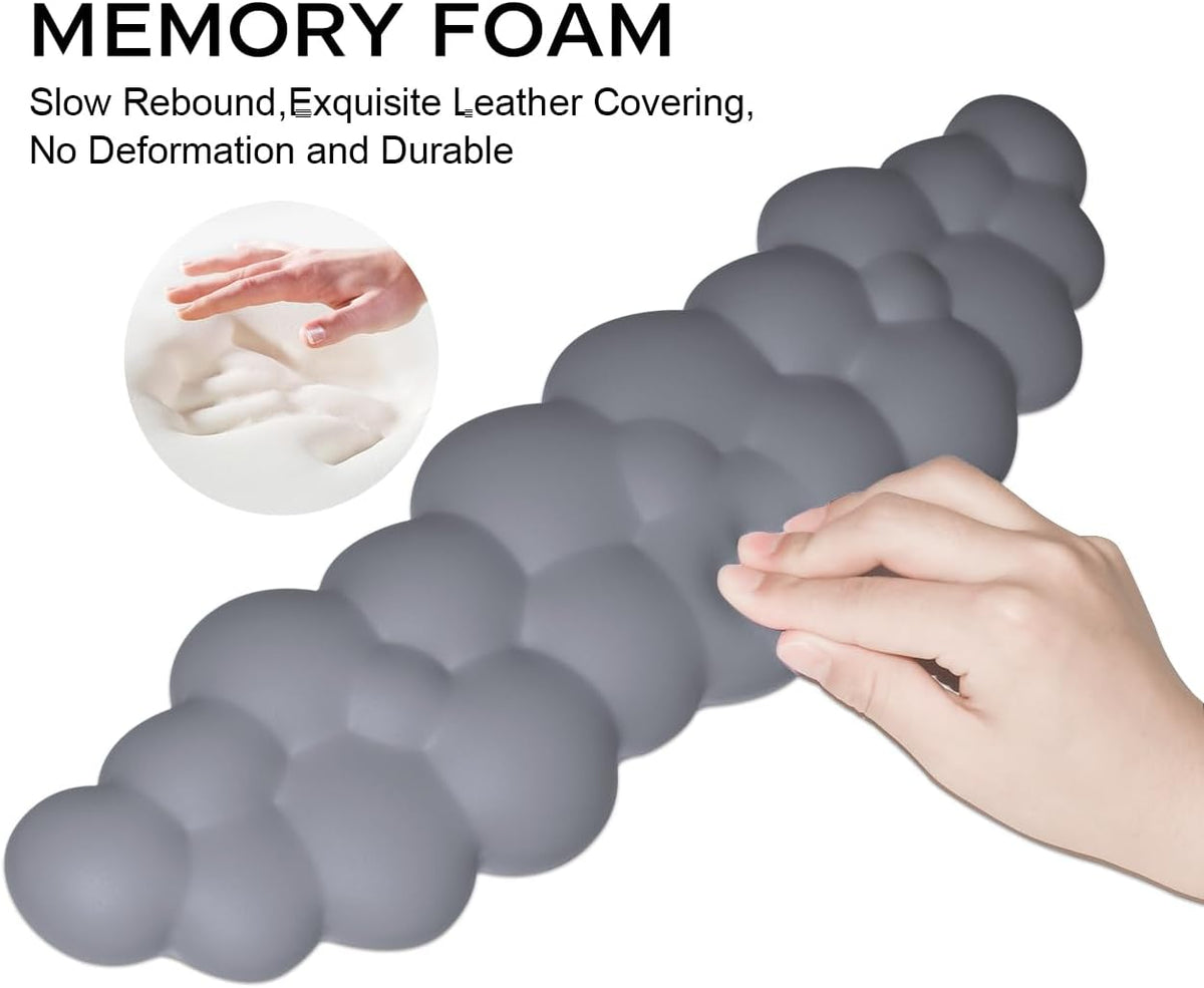 Upgrade Leather Cloud Wrist Rest for Keyboard and Mouse & Cup Pad