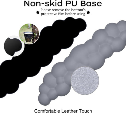 Upgrade Leather Cloud Wrist Rest for Keyboard and Mouse & Cup Pad