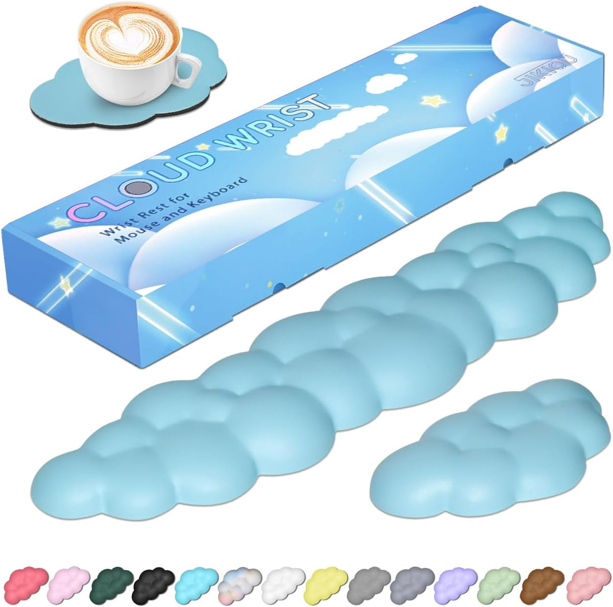 Upgrade Leather Cloud Wrist Rest for Keyboard and Mouse & Cup Pad