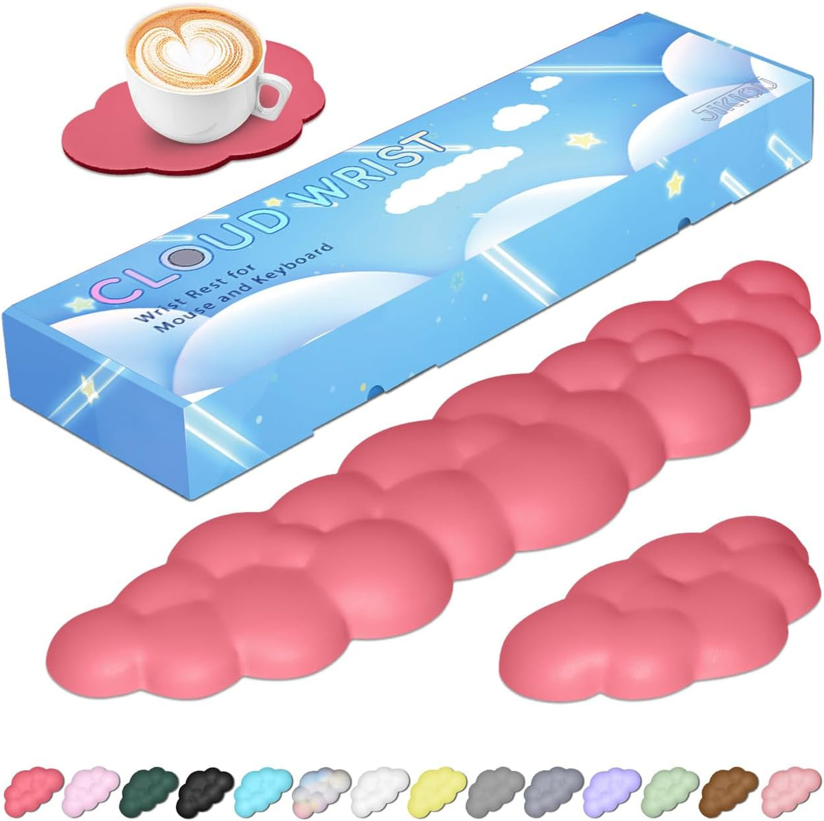 Upgrade Leather Cloud Wrist Rest for Keyboard and Mouse & Cup Pad