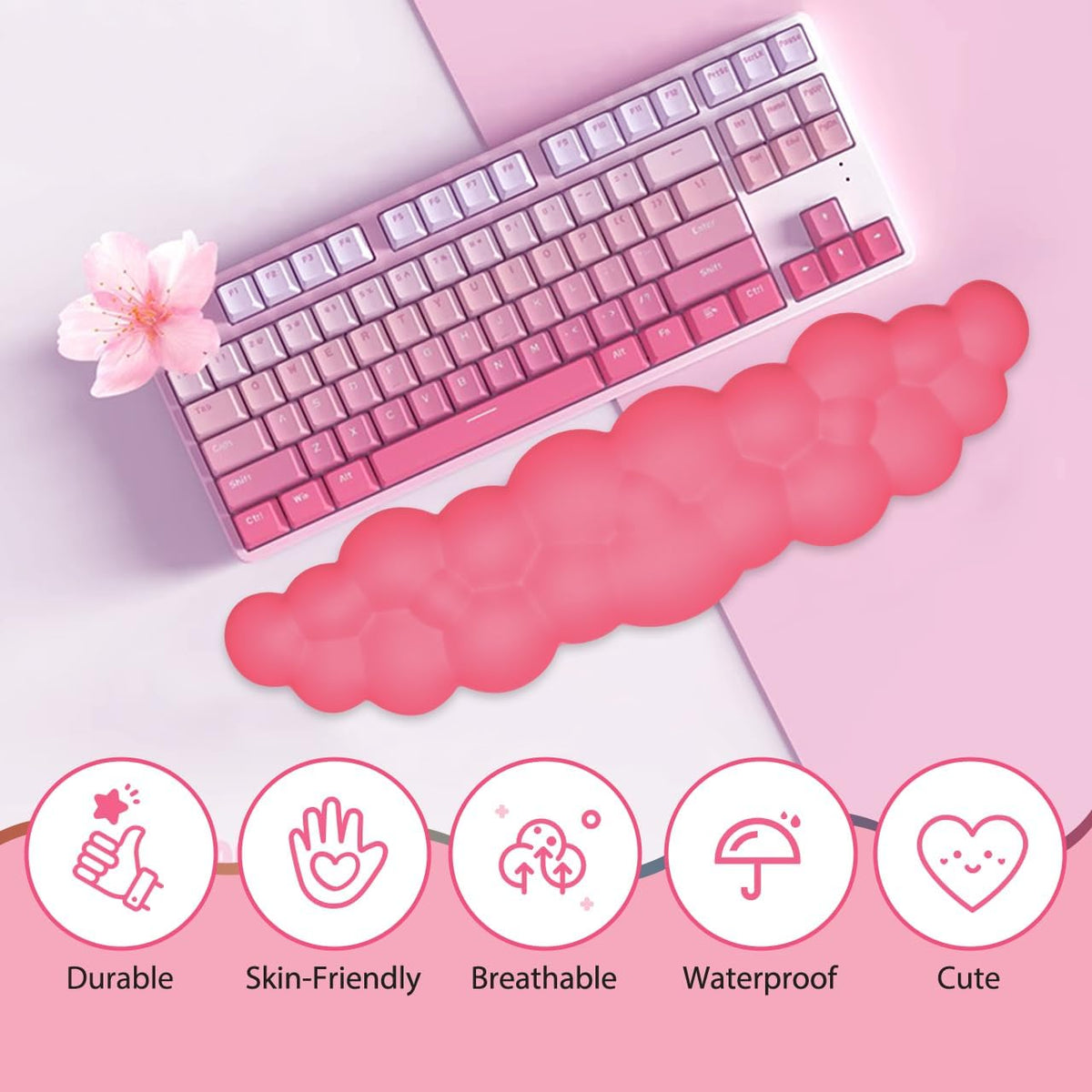 Upgrade Leather Cloud Wrist Rest for Keyboard and Mouse & Cup Pad