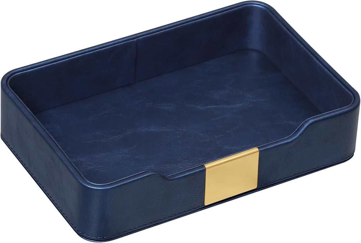 PU Leather Valet Tray, Nightstand Organizer, Catchall Tray, Green