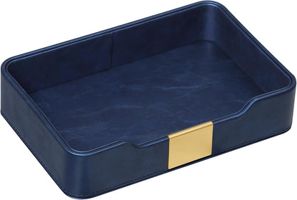 PU Leather Valet Tray, Nightstand Organizer, Catchall Tray, Green