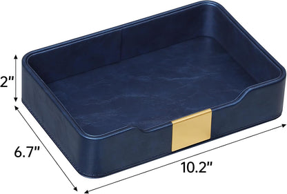 PU Leather Valet Tray, Nightstand Organizer, Catchall Tray, Green